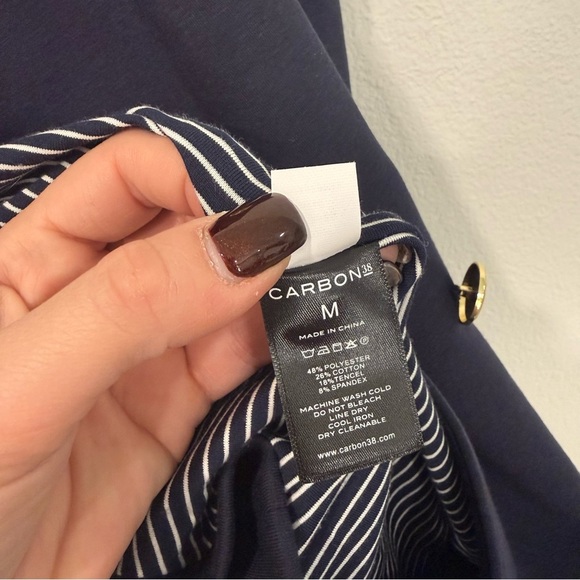 Carbon38 Navy Blue Double Breasted Blazer in Scuba M - Picture 6 of 9